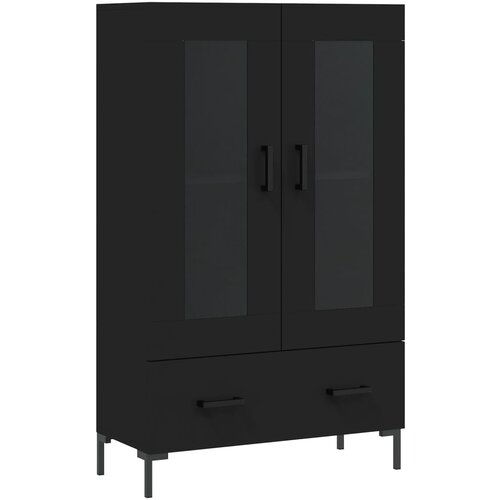 Maison Chic Visoka omara - Komoda - Predalnik črna 69,5x31x115 cm inženirski les, (21721727) Slike