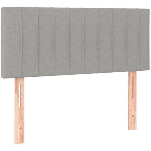 Maison Chic posteljno vzglavje - vzglavna omarica - nočna omarica svetlo sivo 100x5x78/88 cm blago, (21707397) Slike