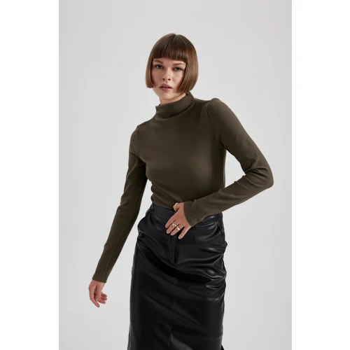 Defacto Slim Fit Turtleneck Ribbed Camisole Long Sleeve T-Shirt