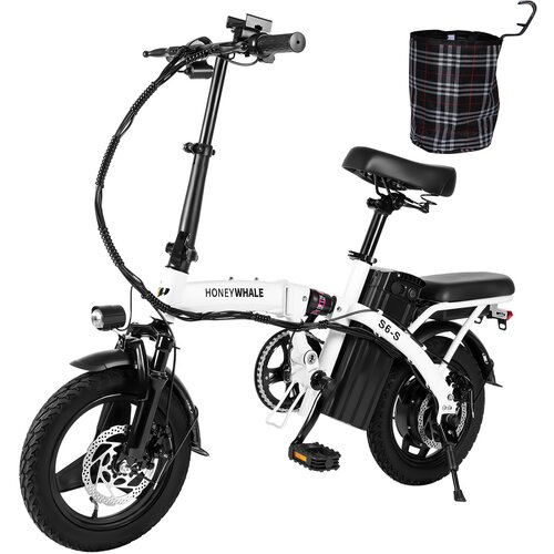 Honey Whale električno kolo S6-S 350 w motor 48 v 10,4 ah baterija disk zavore dosega 35 km - bela, (21289395) Cene