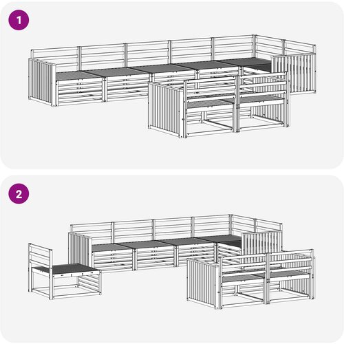  Set vanjskih sofa 8 kom. Prirodna Čvrsto drvo akacije Smeđa 406 x 168,5 x 73 cm Slike