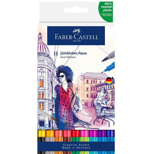 Faber-Castell Marker Duo Aqua, 18 kosov Slike
