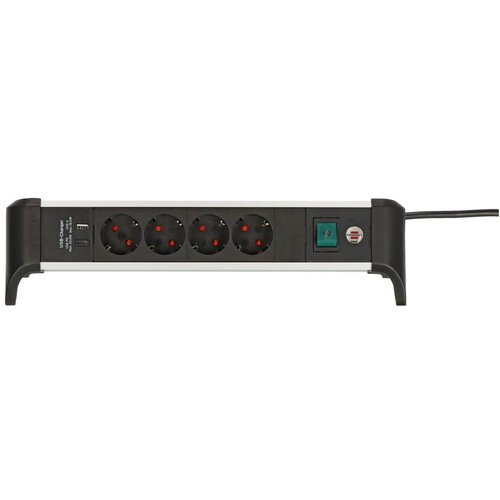 Brennenstuhl Alu-Office-Line vtičnica z USB Power Delivery Funkcija polnjenja USB 4-way 1.8m H05VV-F 3G1.5 1391040420 razdelilna letev s stikalom vtič, (20457241) Cene