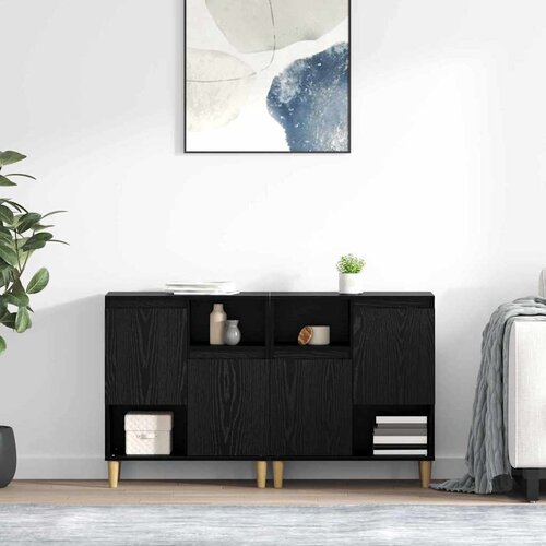  Komode 2 pcs Crni hrast 60 x 35 x 70 cm Konstruirano drvo Cene