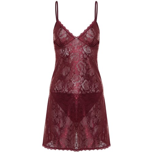 Trendyol Ženski set babydoll i gaćice THMAW21LL0002, Bordo Cene