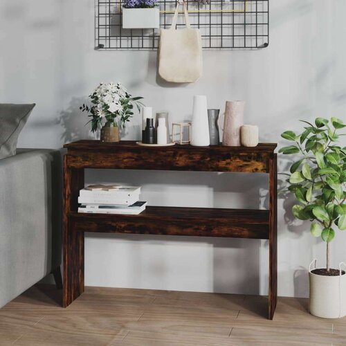  Konzolni stol dimljeni hrast 102x30x80 cm od konstruiranog drva Slike