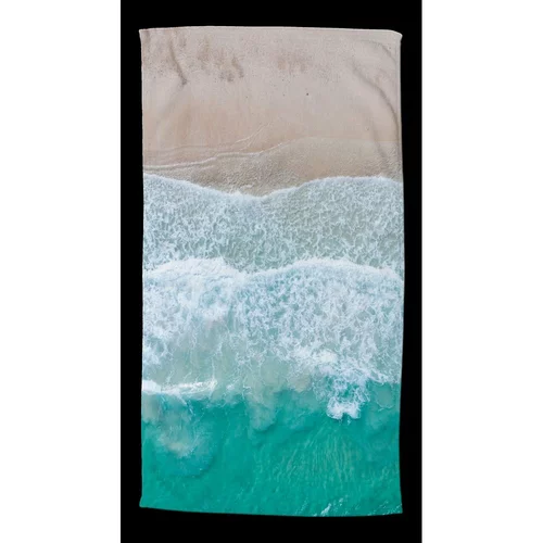 Good Morning Bež/turkizna brisača za na plažo 100x180 cm –