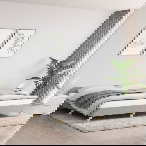 VidaXL Okvir za krevet s uzglavljem svjetlosivi 160x200 cm od tkanine Slike