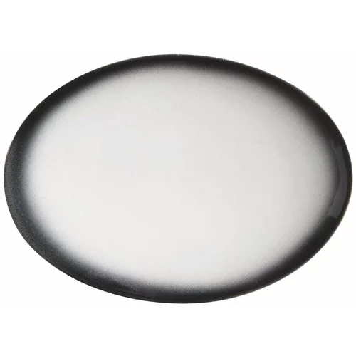 Maxwell williams Belo-črn keramični ovalni krožnik Caviar, 30 x 22 cm