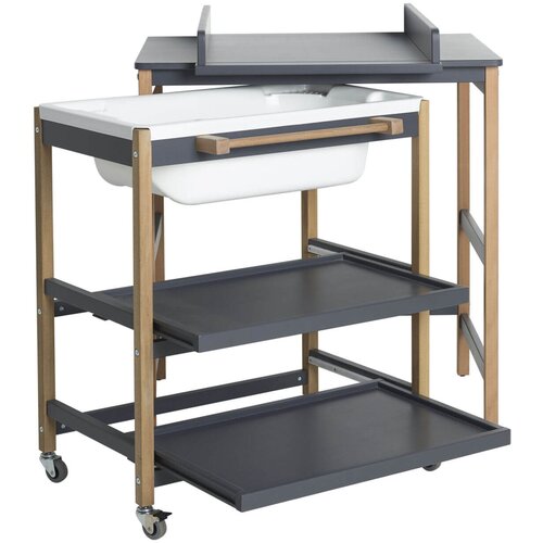 Qu-ax previjalna miza z banjico smart moonshadow naturel Cene
