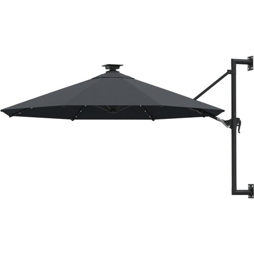 VidaXL Stenski senčnik z LED in kovinskim drogom 300 cm antraciten Slike