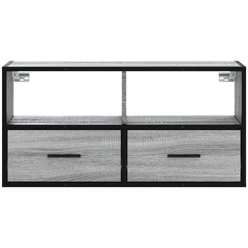 VidaXL TV omarica siva sonoma 80x31x39,5 cm inženirski les in kovina Slike