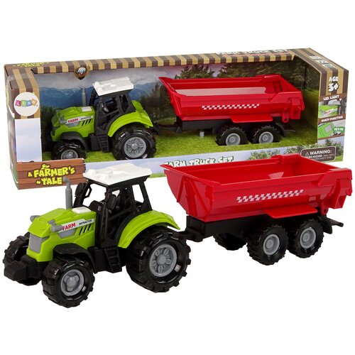 Green Tractor with Trailer Slike