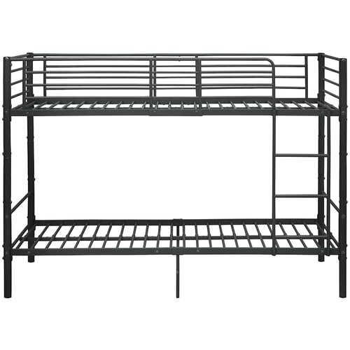  Krevet na kat crni metalni 90 x 200 cm Slike