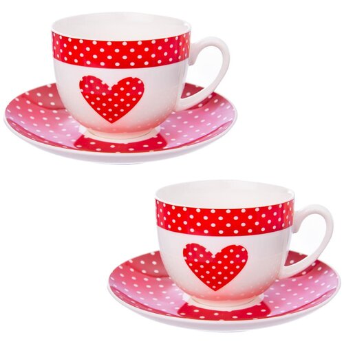 Orion Rdeče porcelanaste skodelice v kompletu 2 kos 280 ml - Orion Slike