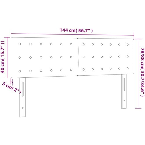  Uzglavlja crna 144x5x78/88 cm od umjetne kože Slike