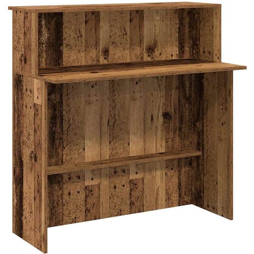 Maison Chic Sprejemna miza - Računalni&amp;scaron;ka miza - pisarni&amp;scaron;ka miza starinski les 100x50x103,5 cm inženirski les, (21785413) Slike