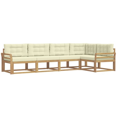 vidaXL Zunanja garnitura za sedenje 4 pcs Bela in krem Poliester, (5000280547) Cene
