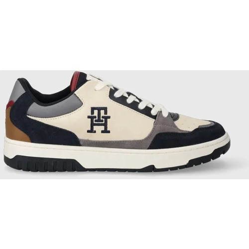 Tommy Hilfiger Superge iz semiša TH BASKET BETTER SUEDE MIX mornarsko modra barva, FM0FM04822