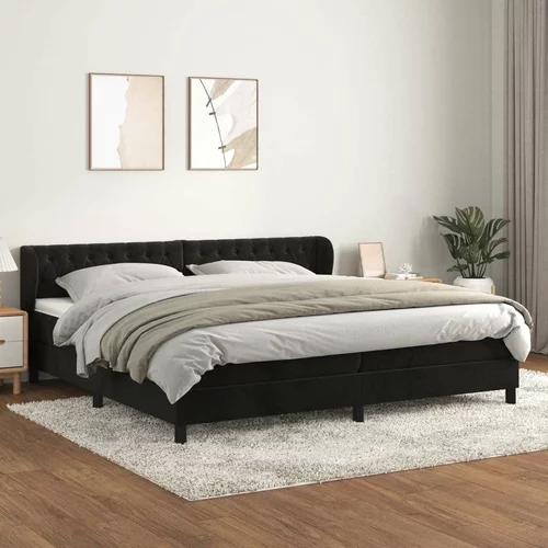  Box spring postelja z vzmetnico črna 200x200 cm žamet, (20788870)