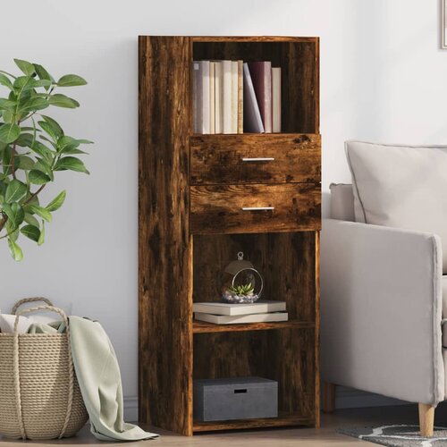  Visoka komoda boja hrasta 45 x 42,5 x 124 cm konstruirano drvo Slike
