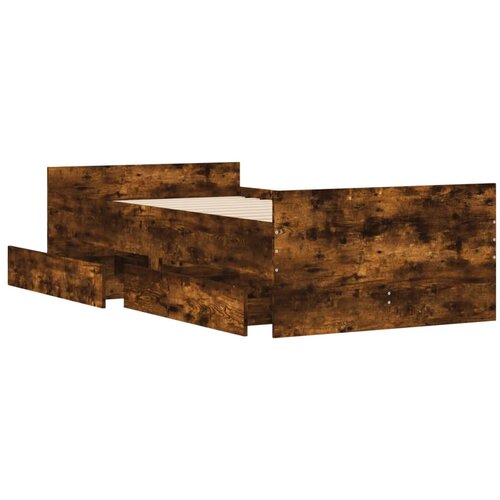  Okvir kreveta s ladicama boja dimljenog hrasta 100 x 200 cm Slike