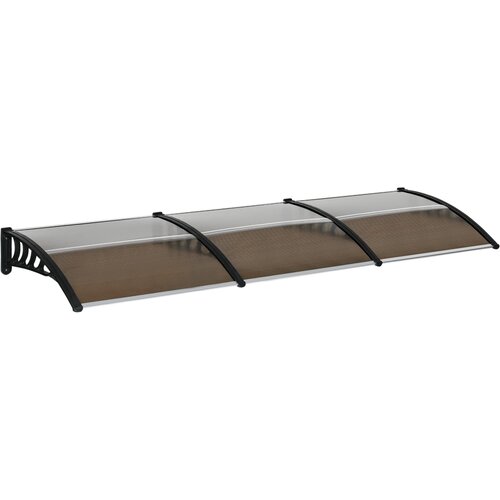 Outsunny Zunanji nadstrešek 300x96 cm Polikarbonatni in aluminijasti nadstrešek za okna in vrata, rjav, (20745377) Cene