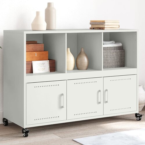 vidaXL Komoda bela 100,5x39x72 cm hladno valjano jeklo Cene