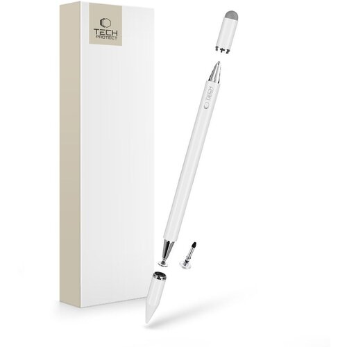 TECH-PROTECT USP200 STYLUS PISALO S 3 KONICAMI BELO ZA PAMETNE TELEFONE IN TABLICE, (21980276) Slike