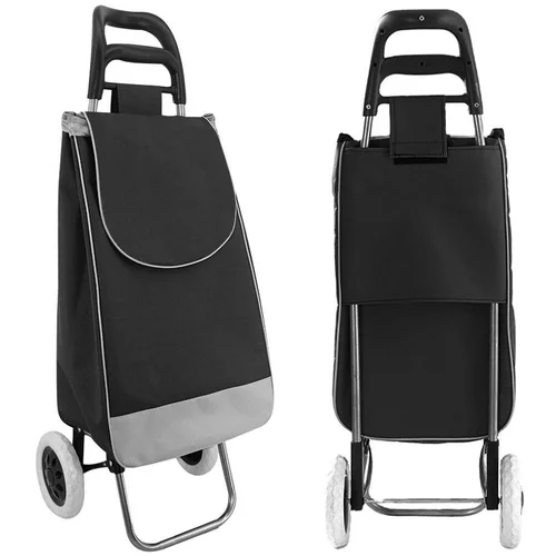  Velika kolica za kupnju i čvrsta torba na kotačićima crne boje