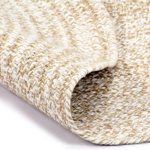 vidaXL ručno rađeni tepih od jute bijelo-smeđi 180 cm