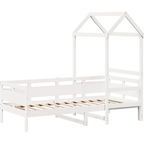 VidaXL dnevna postelja s streho bela 80x200 cm trdna borovina, (21261208) Slike