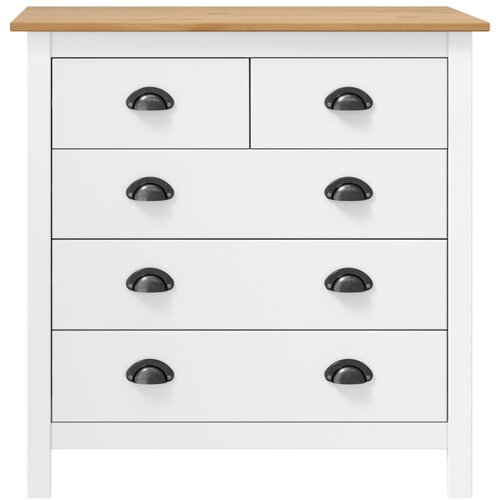 Maison Chic Komoda - Predalnik Hill bela 79x40x80 cm trdna borovina, (21717906) Slike