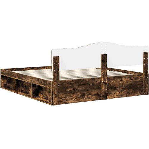 Okvir za krevet s uzglavljem Dimljeni hrast 180 x 200 cm Slike