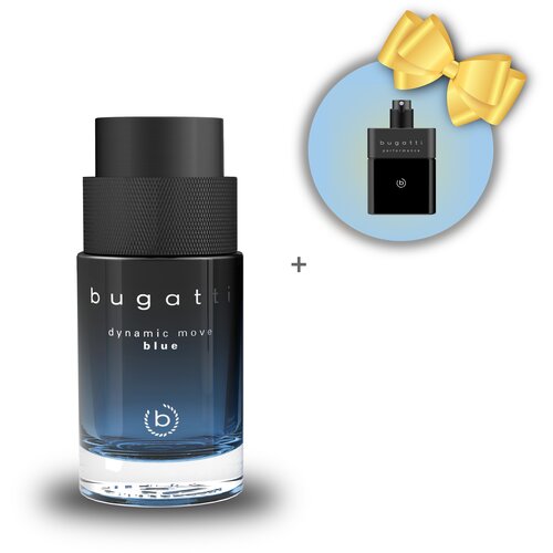 Bugatti muška toaletna voda dynamic move blue, 100ml + poklon performance edt intense black man, 100ml Slike