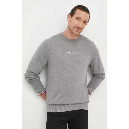 Tommy Hilfiger Pamučni pulover boja: siva, lagani