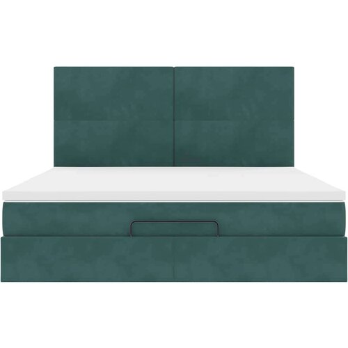  Okvir kreveta s madracima tamnozeleni 180x200cm bar&amp;scaron;unasti Slike
