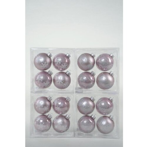  Novogodišnje staklene kugle roze, 4 kugle Cene