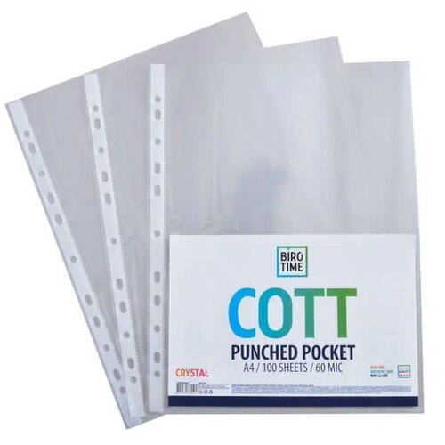 Biro time cott, folija za registrator, 60mic, A4, kristal, 100K 481106 Cene