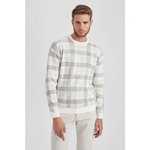 Defacto Regular Fit Patterned Crew Neck Sweater