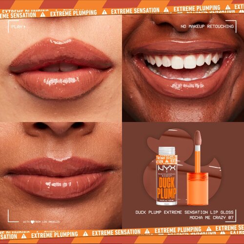NYX Professional Makeup Duck Plump sijaj za ustnice z učinkom povečanja odtenek 07 Mocha Me Crazy 6,8 ml Slike