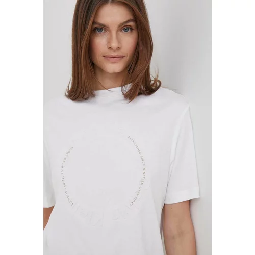Calvin Klein Bombažna kratka majica ženski, bela barva