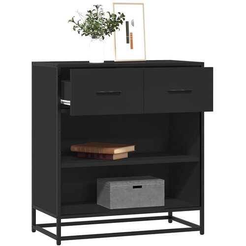 VidaXL Komoda črna 68x35x76 cm inženirski les Slike