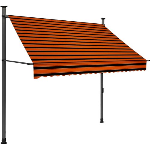 Tenda na ručno uvlačenje s LED svjetlom 200 cm narančasto-smeđa Slike