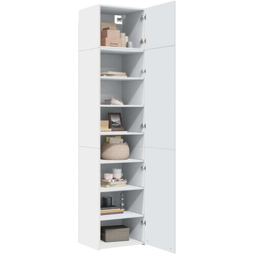 VidaXL Uski ormarić za pohranu bijeli 50x42,5x225 cm konstruirano drvo Slike