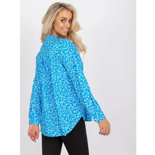 Fashion Hunters Loose blue blouse with Inesa print
