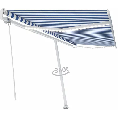  Automatska tenda sa senzorom LED 500 x 300 cm plavo-bijela