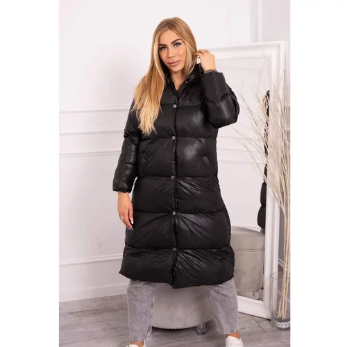 Kesi Quilted winter jacket with a hood black