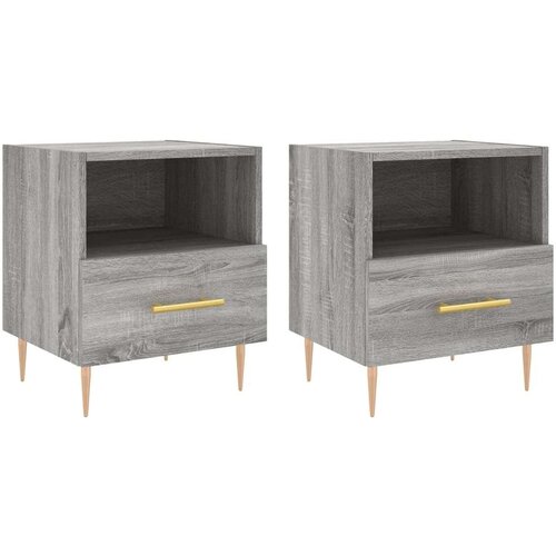 VidaXL Noćni ormarići 2 kom boja hrasta 40x35x47 5cm konstruirano drvo Slike