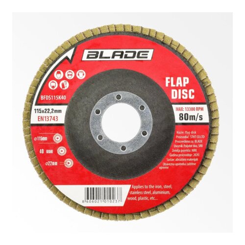 Blade flap disk fi115mm 120 standard ( BFDS115K120 ) Slike